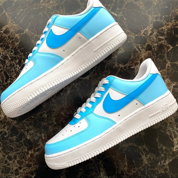 Nike Air Force 1s Custom Baby Blue - Picture 9 of 10
